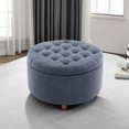 thumbnail image 6 of Wovenbyrd Classic Button Tufted Storage Ottoman Footstool with Lift Off Lid, Boucle Performance Fabric, 6 of 19