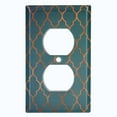 thumbnail image 2 of Metal Light Switch Plate Outlet Cover Teal Yellow Wallpaper Damask WAL001, 2 of 13