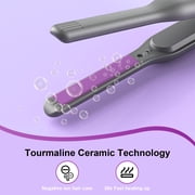NEXPURE 1/2 Pencil Flat Iron for Short Hair & Pixie Cut, Mini Ceramic Hair Straightener, Thin Flat Iron, Fast Heat-Up with Ionic Technology, Purple