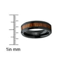 thumbnail image 4 of Metal Masters Mens Koa Wood Tungsten Wedding Band Ring Brown Black 6mm, 4 of 7