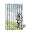 thumbnail image 1 of ABPHQTO Elefante Cortina de ducha de baño de poliéster impermeable 120x180 cm, 1 of 2