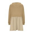 thumbnail image 5 of Idoravan Women's Dresses Womens Plus Size Fashion Women's Casual Over Sized Sweatshirt Long Sleeve Hooded Sweatshirt Dress Round-Neck Ladies Mini Dresses Beige XXL, 5 of 7