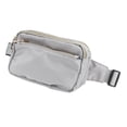 thumbnail image 5 of Riñonera de tela Oxford para mujeres y hombres, viajes al aire libre, senderismo, correr, ciclismo, gris claro, 5 of 5