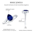 thumbnail image 6 of Rosec Jewels Lab Grown Blue Sapphire Pear Shaped Engagement Ring with Diamond - Bypass Ring (1.6 Ct - AAAA Quality Certified), 925 Sterling Silver, US 4.00, 6 of 7