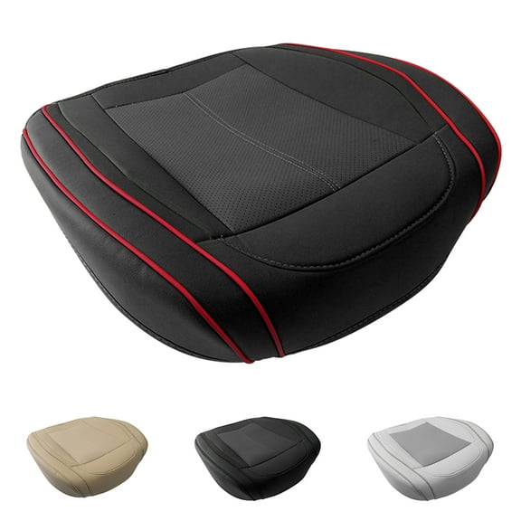Car Seat Cover Car Front Seat Cushion Pad PU Leather Universal Waterproof Protector Mat Black