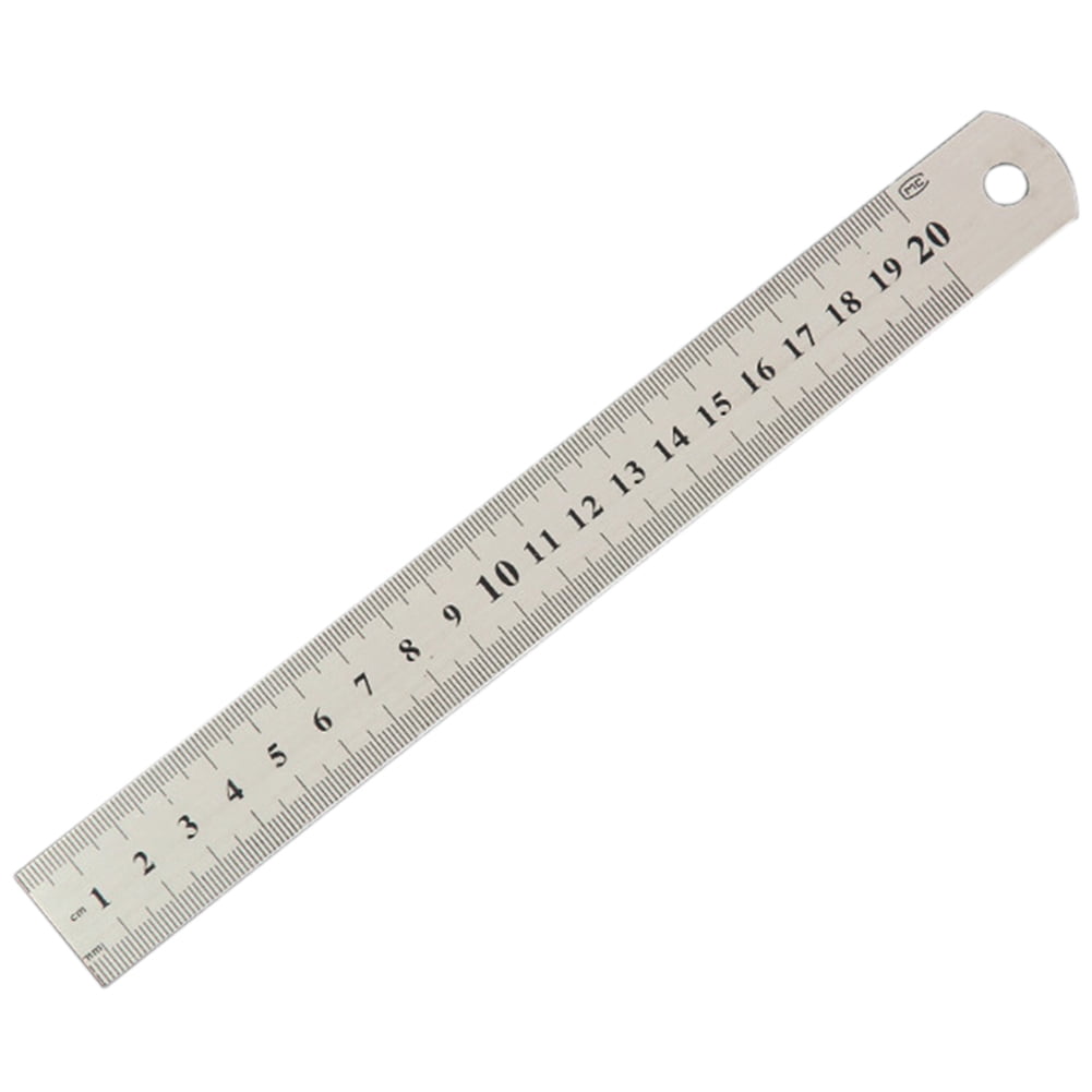 New 20cm Stainless Steel Pocket Metric Measuring Metal Ruler Rule Double Sided