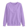 thumbnail image 4 of Yotami Womens Sweatshirt, Button Crewneck Sweatshirt, Long Sleeve Pullover Tops, Casual Loose Fit Fall Clothes, Sizes S-XXL, 4 of 5