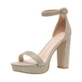 thumbnail image 6 of Mepaouo Women's Heels Sandals Comfortable Open Toe Dress Pump Shoes Rhinestone Platform Sandal, 6 of 7