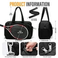 thumbnail image 4 of Gocvo Womens Tennis Bag with Shoe Compartment, Versatile Lightweight Tennis Racket Bag, Sports Bag for Tennis Pickleball Badminton (Black), 4 of 6
