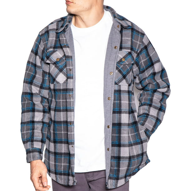 Maxxsel - Flannel Shirt Jackets for Men Big And Tall Heavy Quilted ...