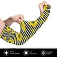 thumbnail image 3 of Picia Sunflowers On Black And White Stripes Arm Sleeves for Men and Women - Tattoo Cover Up UPF 50+ Cooling Sports Sleeve for Basketball Golf Football-One Size, 3 of 8