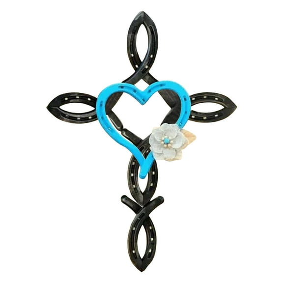 Horsehsoe with Heart Metal Wall Decoration for Outdoor and Indoor Handmade and Symbolizes Good Luck Exquisite Gift Idea
