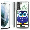 thumbnail image 1 of Shockproof Bumper Phone Case for Samsung Galaxy S22+ / S22 Plus 5G, with Tempered Glass Screen Protector, by OneToughShield ® - Blue Owl, 1 of 4