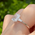 thumbnail image 5 of Flydeer Engagement Rings for Woman 925 Sterling Silver Emerald Cut Wedding Woman Rings 3CT 5A CZ Size 5, 5 of 8