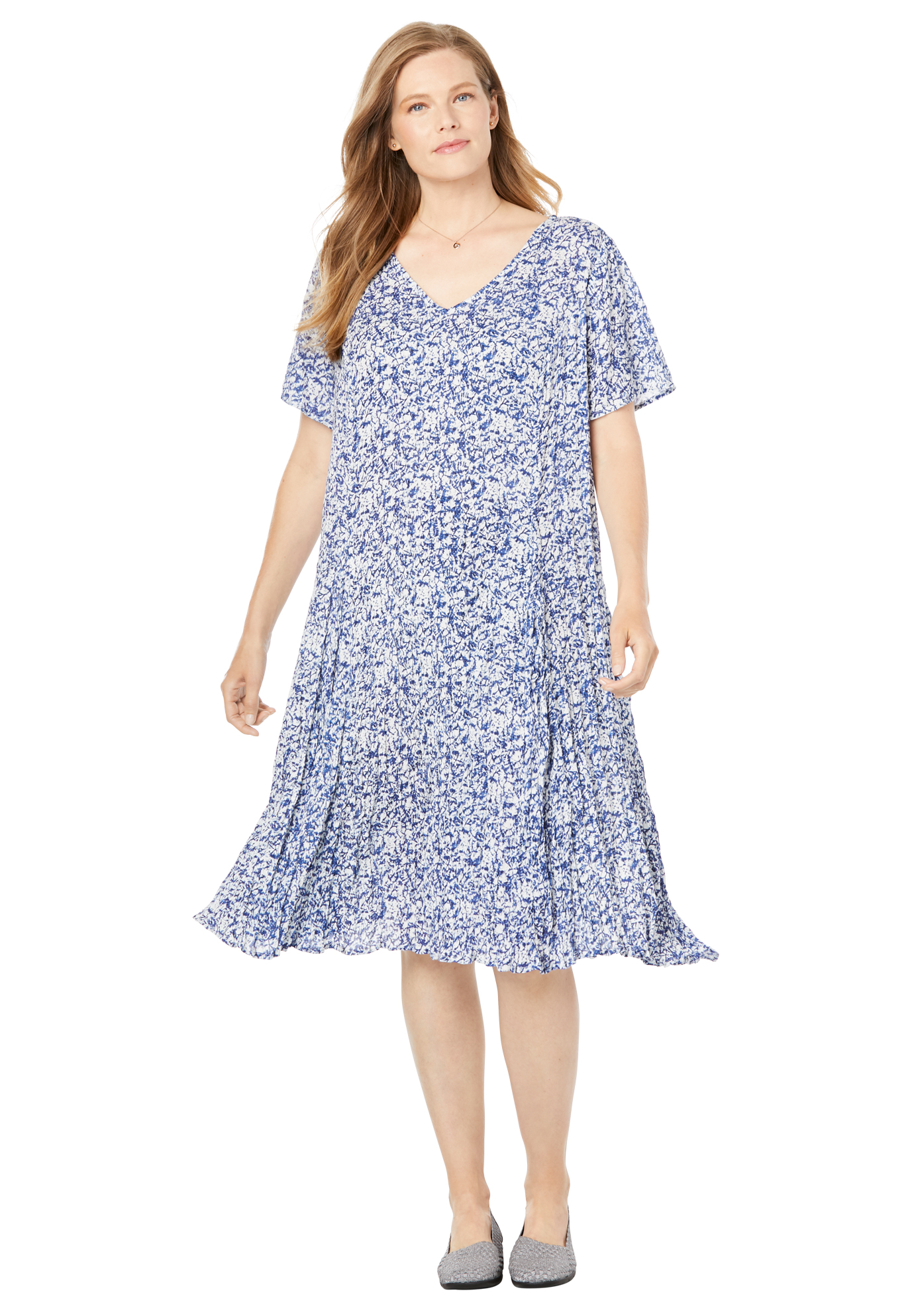 woman within crinkle dress