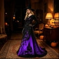 thumbnail image 3 of Witch Dress For Women Long Sleeve V Neck Slim Fit Halloween Dresses Medieval Renaissance Gothic Vampire Costumes, 3 of 5