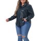 thumbnail image 4 of Camisas de cuero sintético de talla grande Agnes Orinda para mujeres, con mangas largas, botón, chaqueta casual de motociclista, azul oscuro 2X, 4 of 6