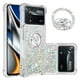 thumbnail image 1 of Funda para Xiaomi Poco X4 Pro 5G con Brillo Líquido Flotante, Purpurina, Parachoques y Anillo Giratorio Soporte, 1 of 5