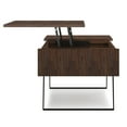 thumbnail image 5 of Lowry 48 inch Wide Solid Acacia Wood Modern Industrial Lift Top Coffee Table in Distressed Charcoal Brown, 5 of 13