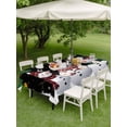 thumbnail image 3 of Outdoor Tablecloth with Umbrella Hole and Zipper, Christmas Snowman Rectangle Table Cloth 52x70 Inch Waterproof Tablecloth, Black Xmas Pine Branch Snowflake Red Birds Picnic Table Cover for Patio, 3 of 7