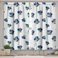 thumbnail image 2 of Ambesonne Floral Valance & Curtain, Watercolor Violet Blooms, 55"x45", Turquoise Navy Blue, 2 of 7