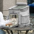 thumbnail image 1 of para mascotas para medios perros transpirables Mal transpirable Bolsa de mensajería plegable para viajes Senderismo y - Gris Colco Transportín de viaje para mascotas, 1 of 8