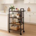 thumbnail image 6 of LinkRomat Slim Rolling Storage Cart 6 Tier Bathroom Organizer Mobile Shelving Unit Utility Cart Tower Rack for Kitchen Laundry Narrow Places, Black, 6 of 10