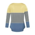 thumbnail image 4 of Busydd Womens Tops Fall Fashion Colorblock Patchwork Tee Tops Casual V Neck Long Sleeve Shirts for Women Pleated Loose Going Out Tops Comfy Versatile Button Up Blouses, 4 of 5