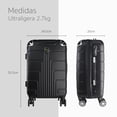thumbnail image 2 of Maleta de Mano JONY Carry On Rigida Resistente Ruedas Giratorias 360 Mango Expandible ABS Candado de Seguridad Negro, 2 of 6