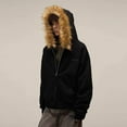 thumbnail image 6 of Goodtrade8 Mens Hooded Jackets Zipper Outwear Solid Color Warm Long Sleeve Fleece Winter Coats for Men, 6 of 6