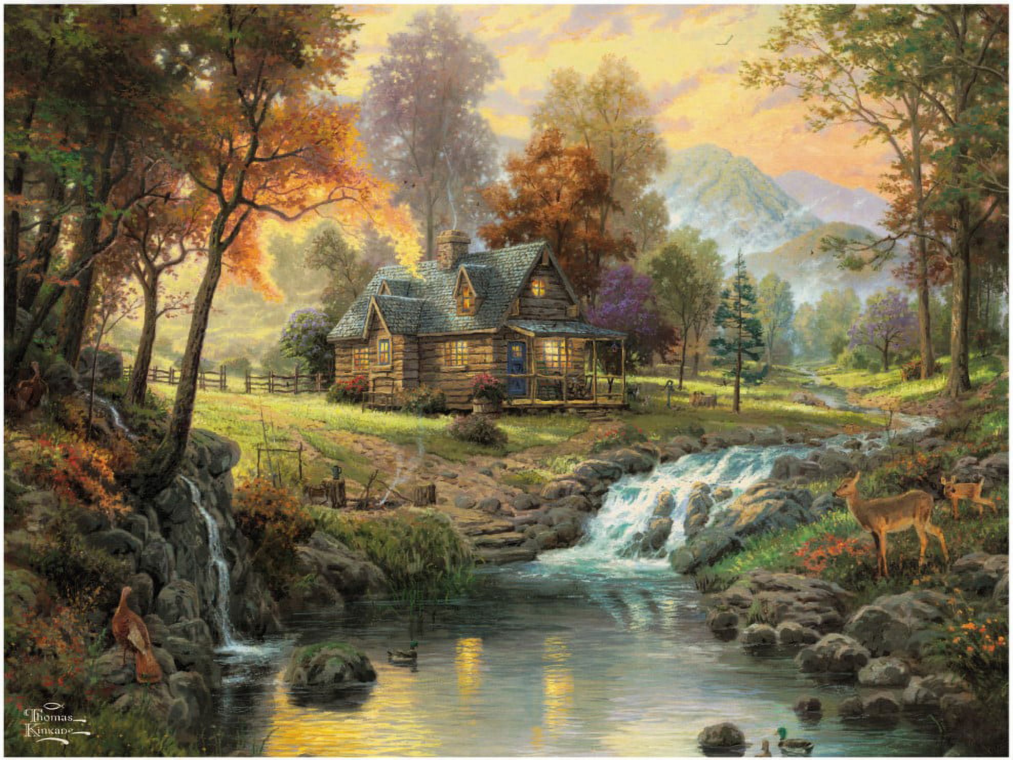 Ceaco - 1500PC Assortment - Thomas Kinkade - Mountain Retreat - 1500 Piece Jigsaw Puzzle