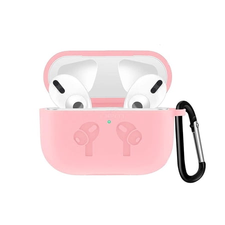Apple AirPods Pro Silicone Earpod Charging Protective with Carabiner Case Cover Pink