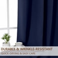 thumbnail image 5 of OVZME Kalme 2 Panels Navy Blue Grommet Blackout Curtains 84 inch Length, Thermal Insulated Room Darkening Curtain Drapes for Living Room Bedroom, Each W40 x L84 inch, Navy Blue, 5 of 9