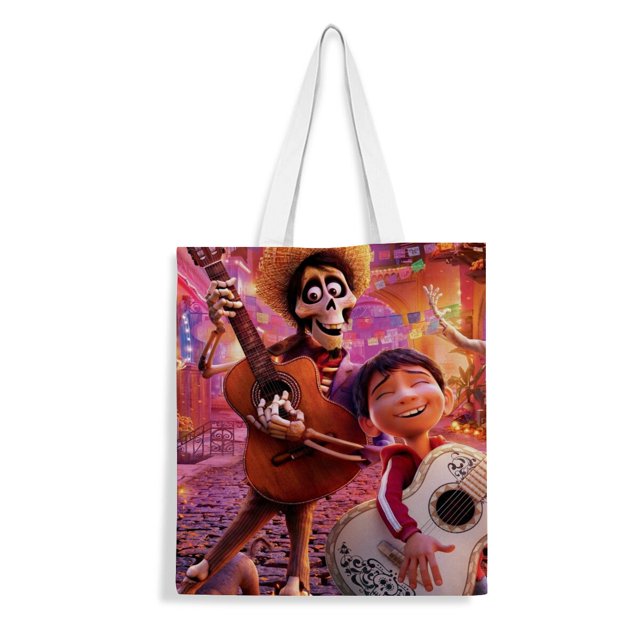 COCO Dream Bolso de tela con estampado de lienzo para mujer, bolsa de compras reutilizable y estética, con cremallera interior, regalo para mujer,40*40cm.