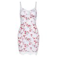 thumbnail image 1 of Blanco S 2020 gran oferta novedad de verano vestido de encaje con cuello en V estampado sexi con tirantes y espalda descubierta para mujer, 1 of 8