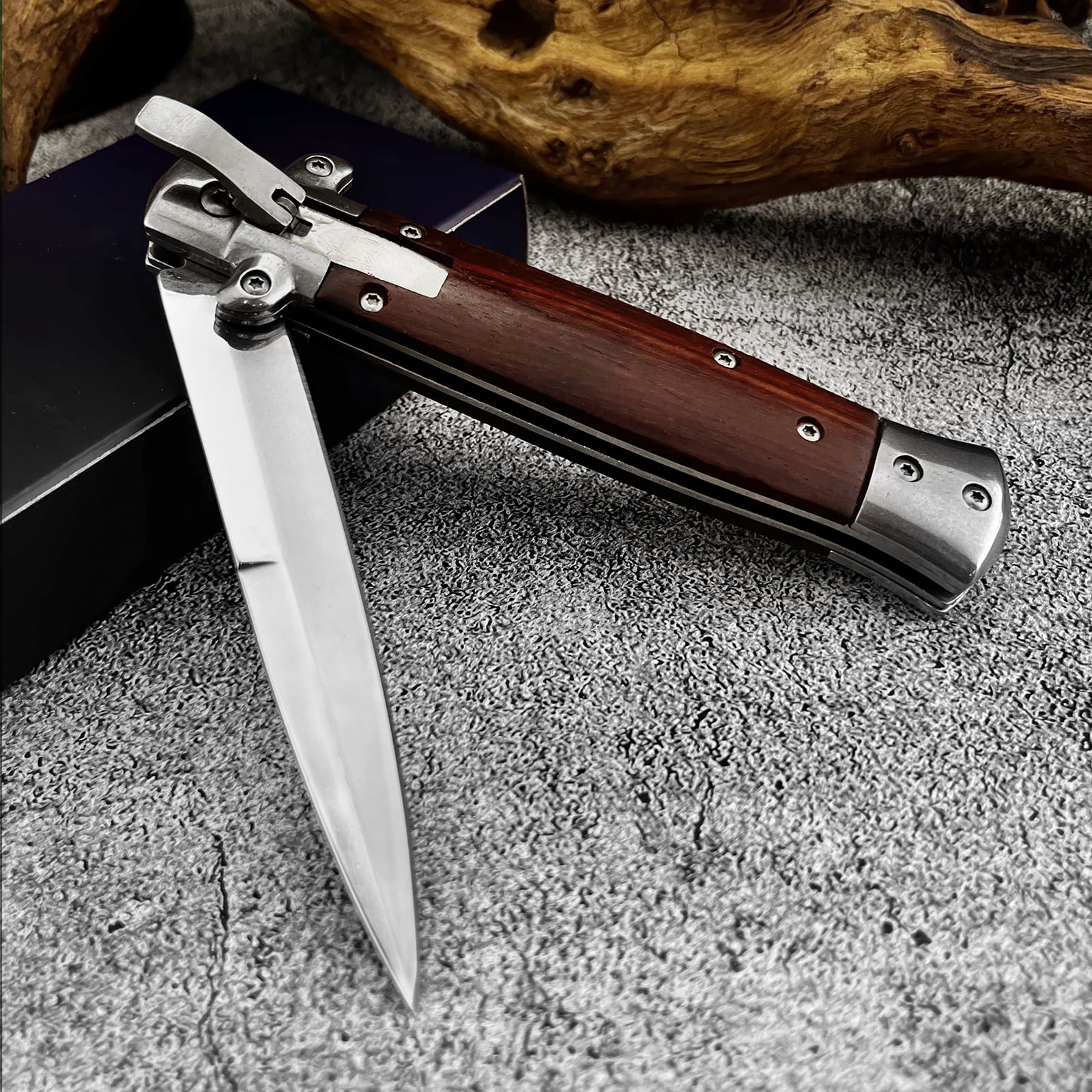 Everyday Lightweight Colored Wood Handle Utility Knife 440C Stainless Steel Blade Your Go-To Helper for Unboxing and Light Cutting Tasks at Home