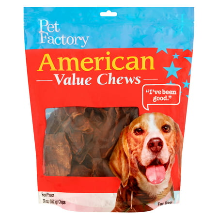 Pet Factory American Value Chews Beef Flavor Chips for Dogs, 30