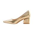 thumbnail image 3 of Ninety Union Blink Square Toe Pump On A Architectural 2.5 Inch Heel, Gold, 9, 3 of 5