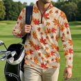 thumbnail image 4 of Aplkyhs Fall Maple Leaves Golf Shirts for Men Long Sleeve Golf Cloth Soft and Comfortable Lightweight Fit Plain Machine Washable for Daily Wear, 4 of 7