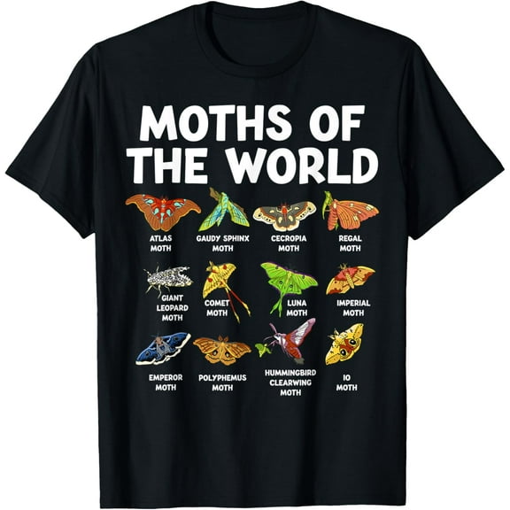 Moths Of The World Kawaii Types Of Moths Funny Insect T-Shirt