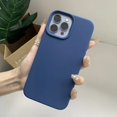 thumbnail image 1 of Luxury Liquid Silicone Phone Case Camera Protection Case for iPhone 12 14 13 Pro Max Plus mini Case, 1 of 5