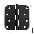 thumbnail image 4 of Cauldham (24 Pack) Heavy-Duty 4" Interior Door Hinges with 5/8" Radius Corners - Black, 4 of 7