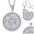thumbnail image 4 of Round Necklace Comfortable Feel Rugged Stainless Steel Fashionable Round Pendant  For Dating ANGGREK Otros, 4 of 7