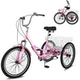 thumbnail image 2 of ABORON Adult Folding Tricycle 7-Speed, 20/24/26-Inch Three Wheel Cruiser Bike with Cargo Basket, Foldable Tricycle for Adults, Women, Men, Seniors Exercise Shopping, 2 of 13