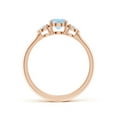 thumbnail image 2 of ANGARA Natural Oval Aquamarine and Pear Diamond Three Stone Engagement Ring in 14K Rose Gold for Women (Size-7x5mm) | March Birthstone, Anniversary, Jewelry Gift for Women | Natural Aquamarine Ring, 2 of 10