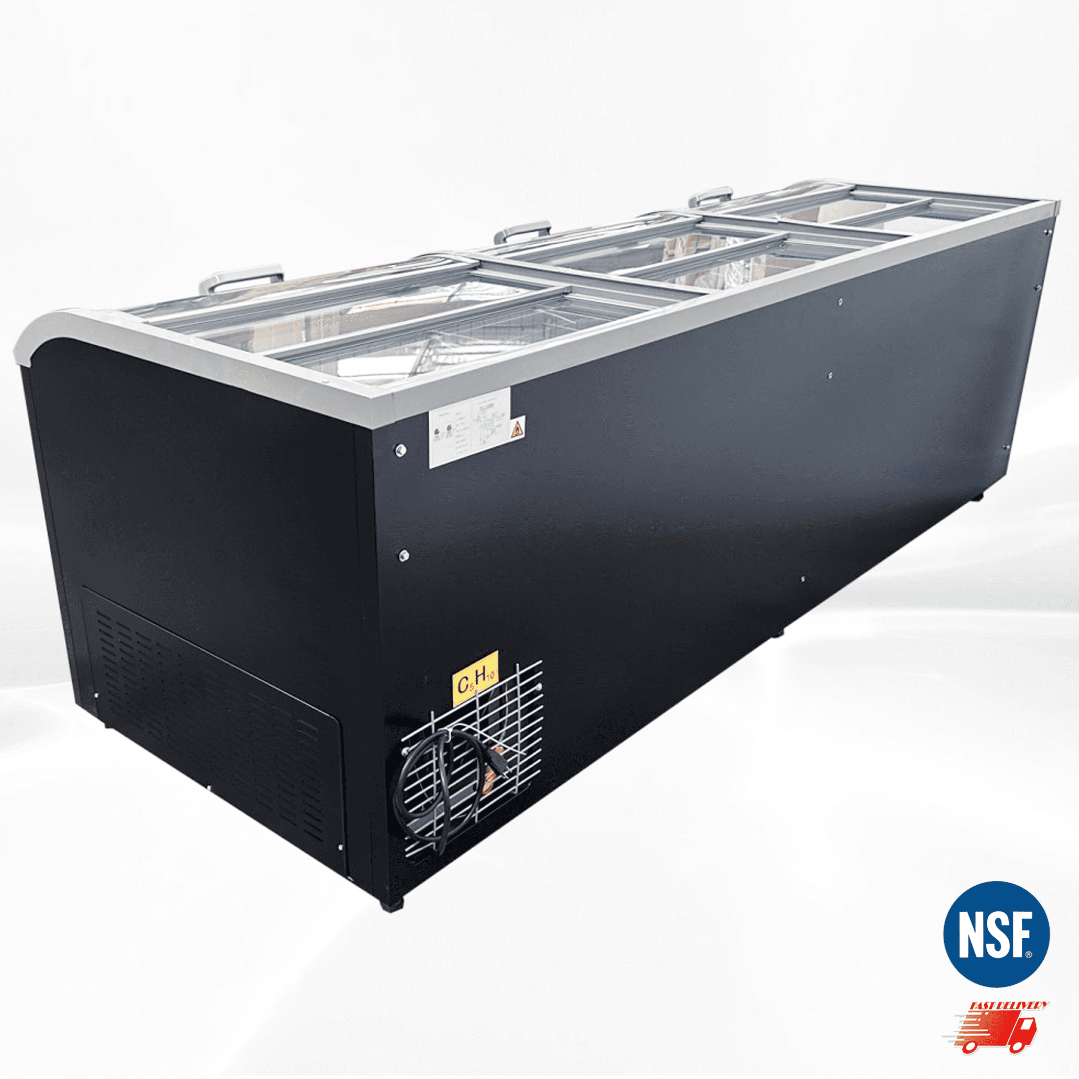 98 in. Commercial Island Freezer Display Case, NSF Certified,  Supermarket Chest Freezer ,Large Capacity Chest Freezer
