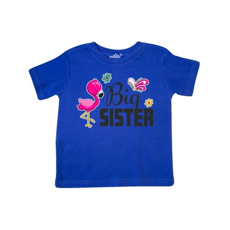 

Inktastic Big Sister with Flamingo and Flowers Gift Toddler Toddler Girl T-Shirt