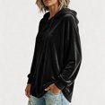 thumbnail image 4 of Hurxie Women Casual Hoodie Velour Long Sleeves Fashion Pullover Loose Fit Tunic Winter Tops Comfy Shirts, 4 of 7