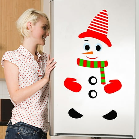 

Household Stickers Stickers Christmas Snowman Refrigerator Magnets Large Self Adhensive Refrigerator Magnets Stickers for Christmas House Decorations Fridge Metal Door Garage Cabinets