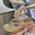 thumbnail image 3 of jiaxiM White Flip Flops Women Wedge Thong Sandals for Women Cushioned Cute Slippers Non- Jelly Sandals for Women Thick Sole Orthofeet Shoes for Women, 3 of 3